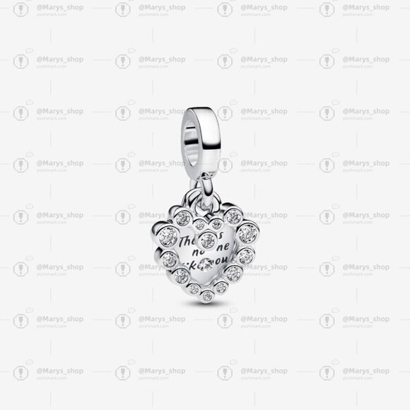 Pandora Sparkling Heart Double Dangle Charm - Picture 1 of 2